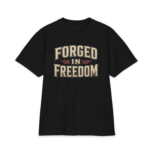 Men's Patriotic American Flag T-Shirt — Forged in Freedom Vintage Anvil Graphic