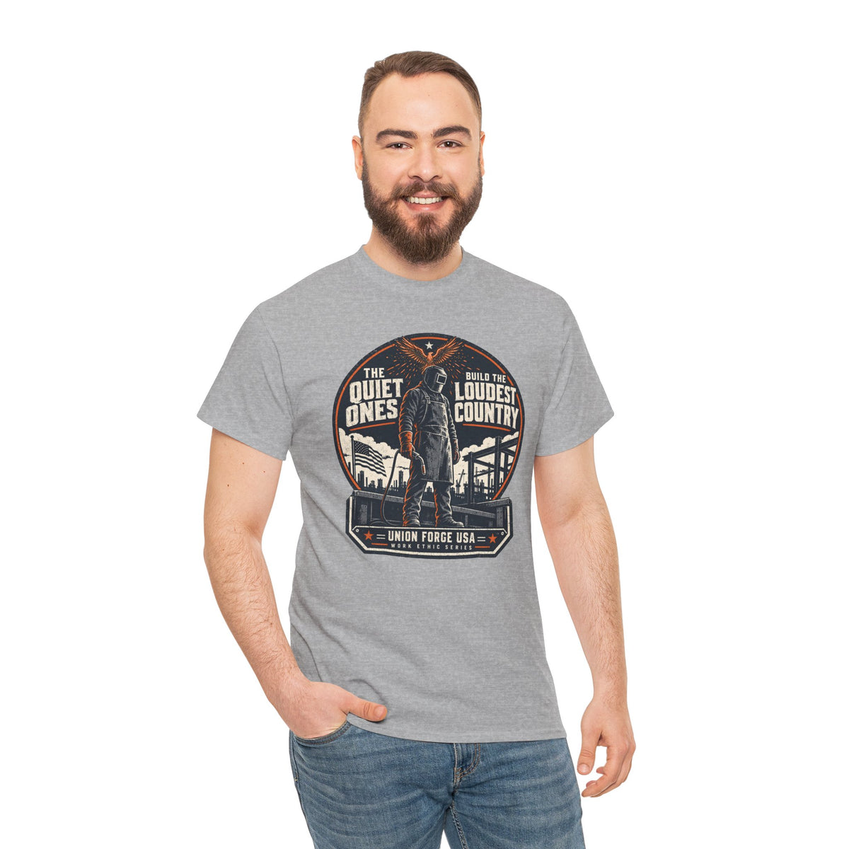 Welders Pride Tee — "The Quiet Ones Make the Loudest Country" Craftsmanship Tribute