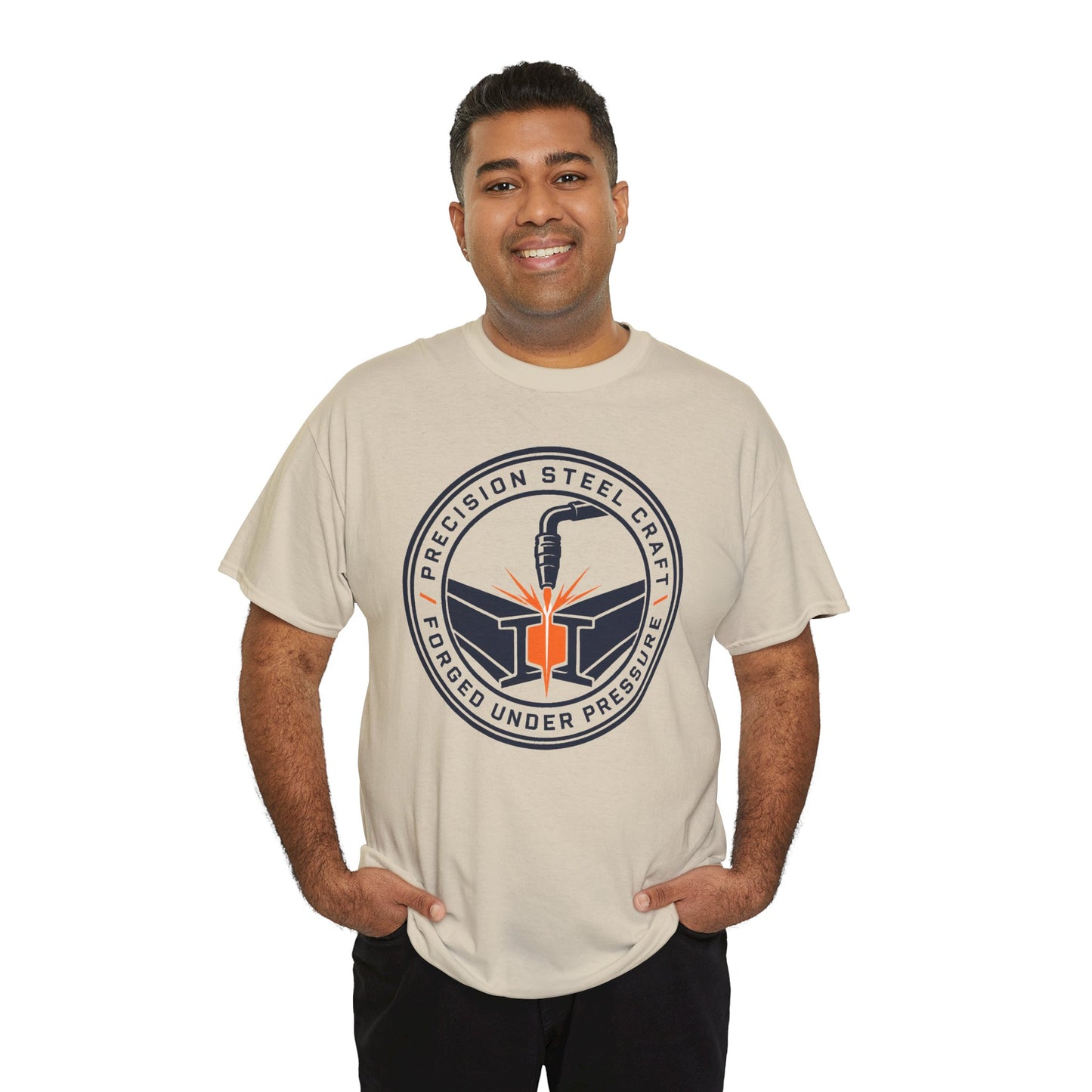 Steel Craft Logo T-Shirt — "Precision Steel Craft: Forged Under Pressure" Graphic Tee