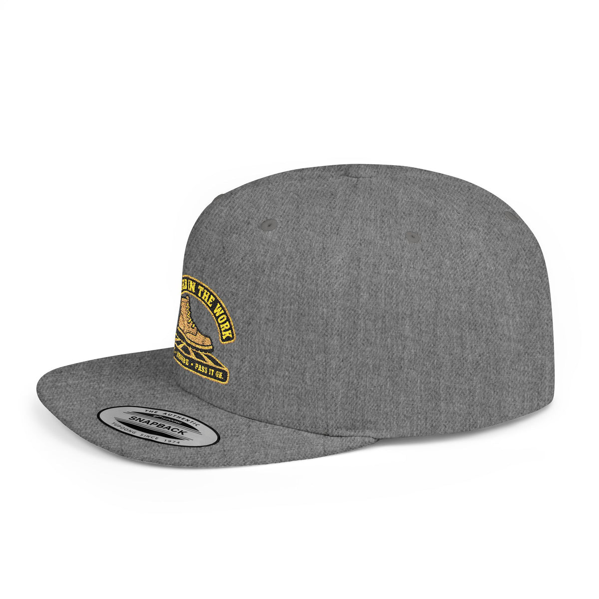 Snapback Hat — “Grounded in the Soil” Embroidered Work Boot Logo