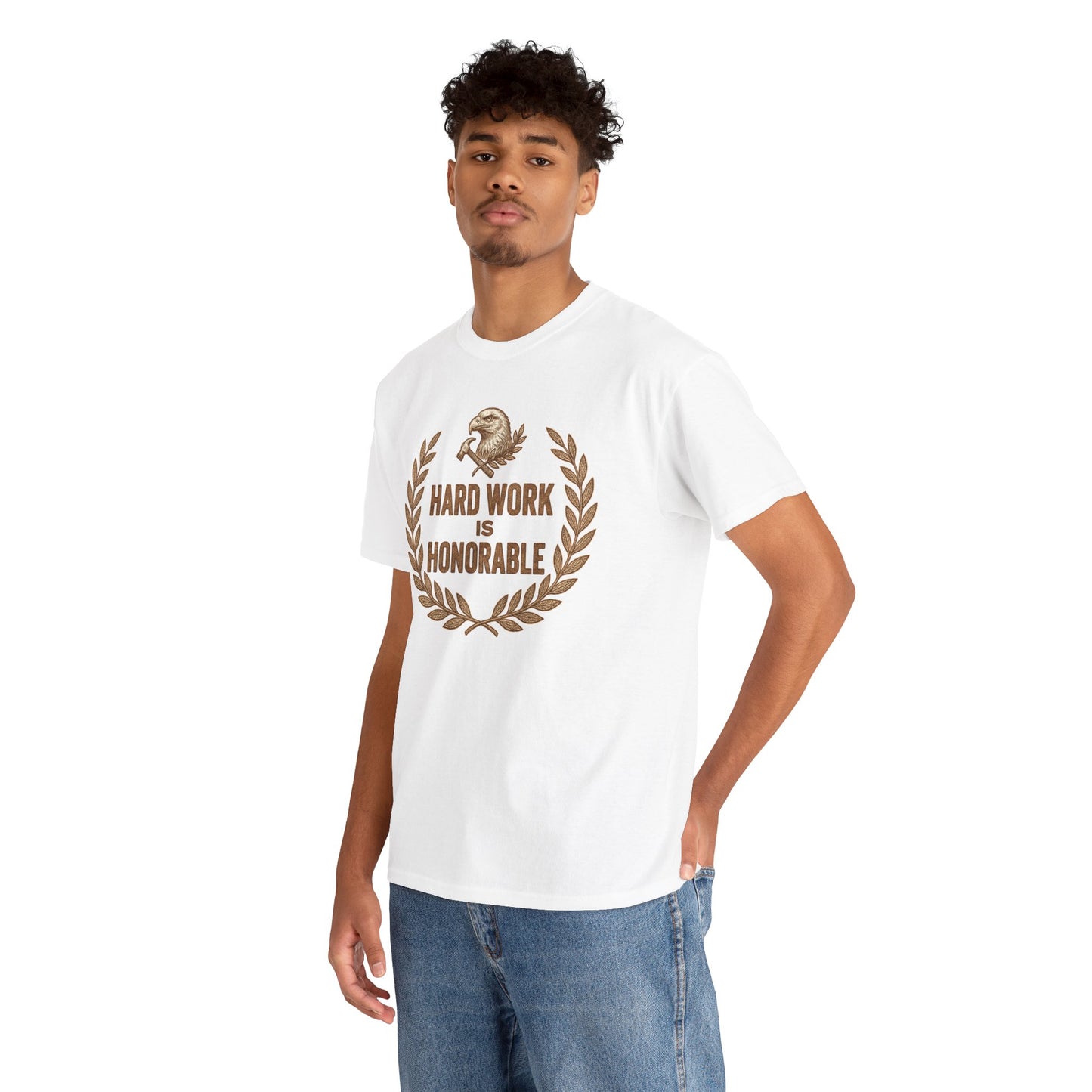 Hard Work Is Honorable T-Shirt — Motivational Eagle Laurel Tee