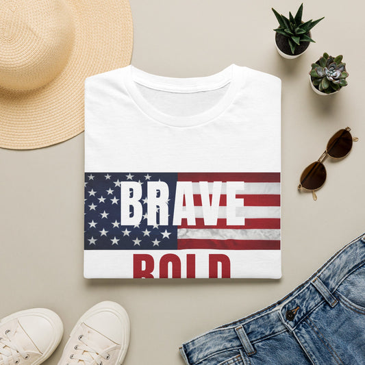 Brave Bold Free American Flag T-Shirt