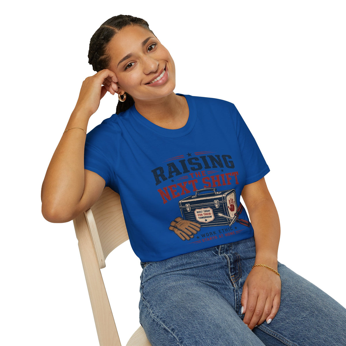 Raising the Next Shift T-Shirt — Retro Mechanic/Garage Dad Tee