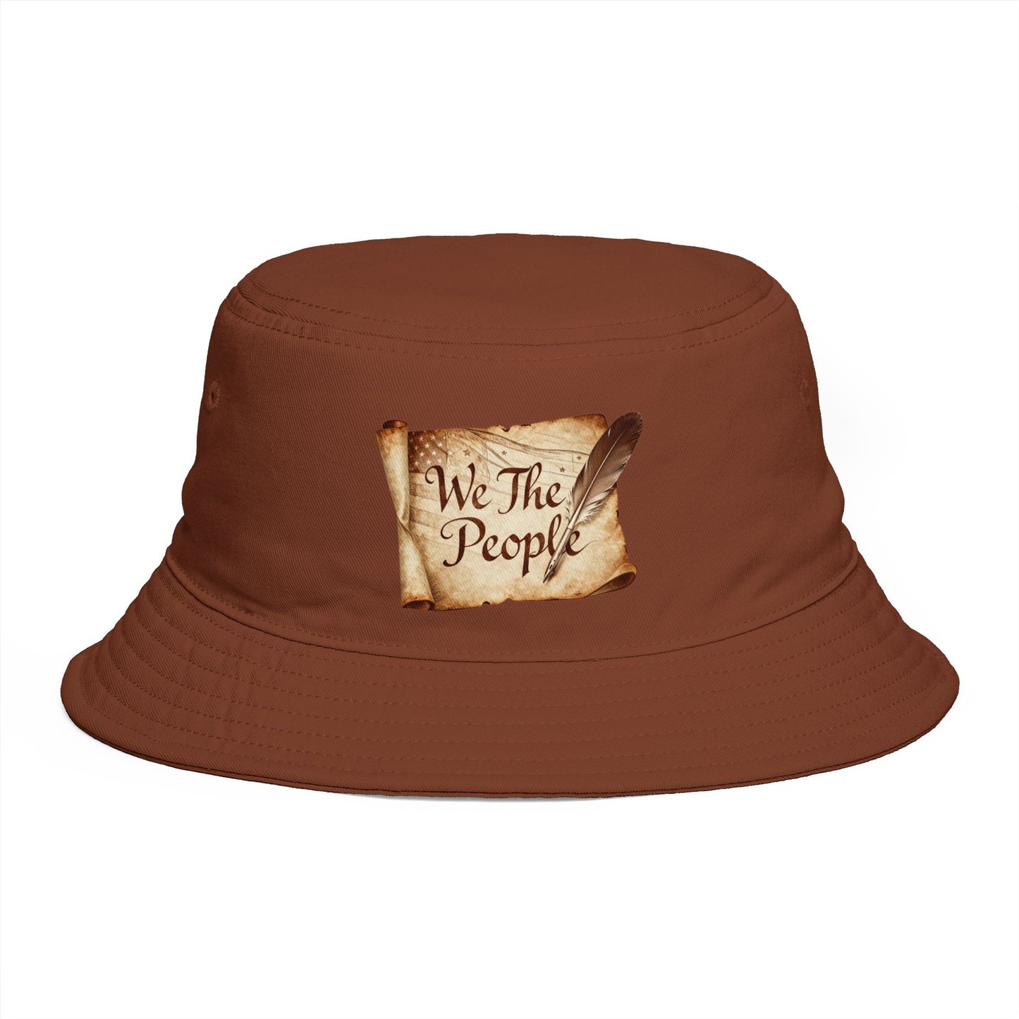 We The People Bucket Hat — Patriotic Vintage Parchment Design