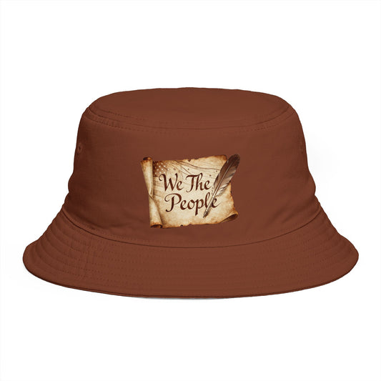 We The People Bucket Hat — Patriotic Vintage Parchment Design