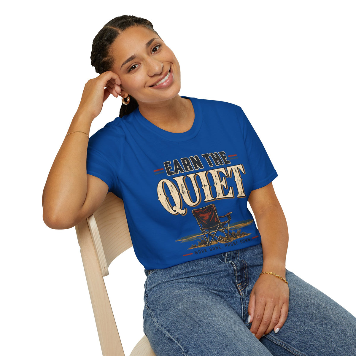 Earn The Quiet T-Shirt — Rustic Fishing & Outdoor Relaxation Tee
