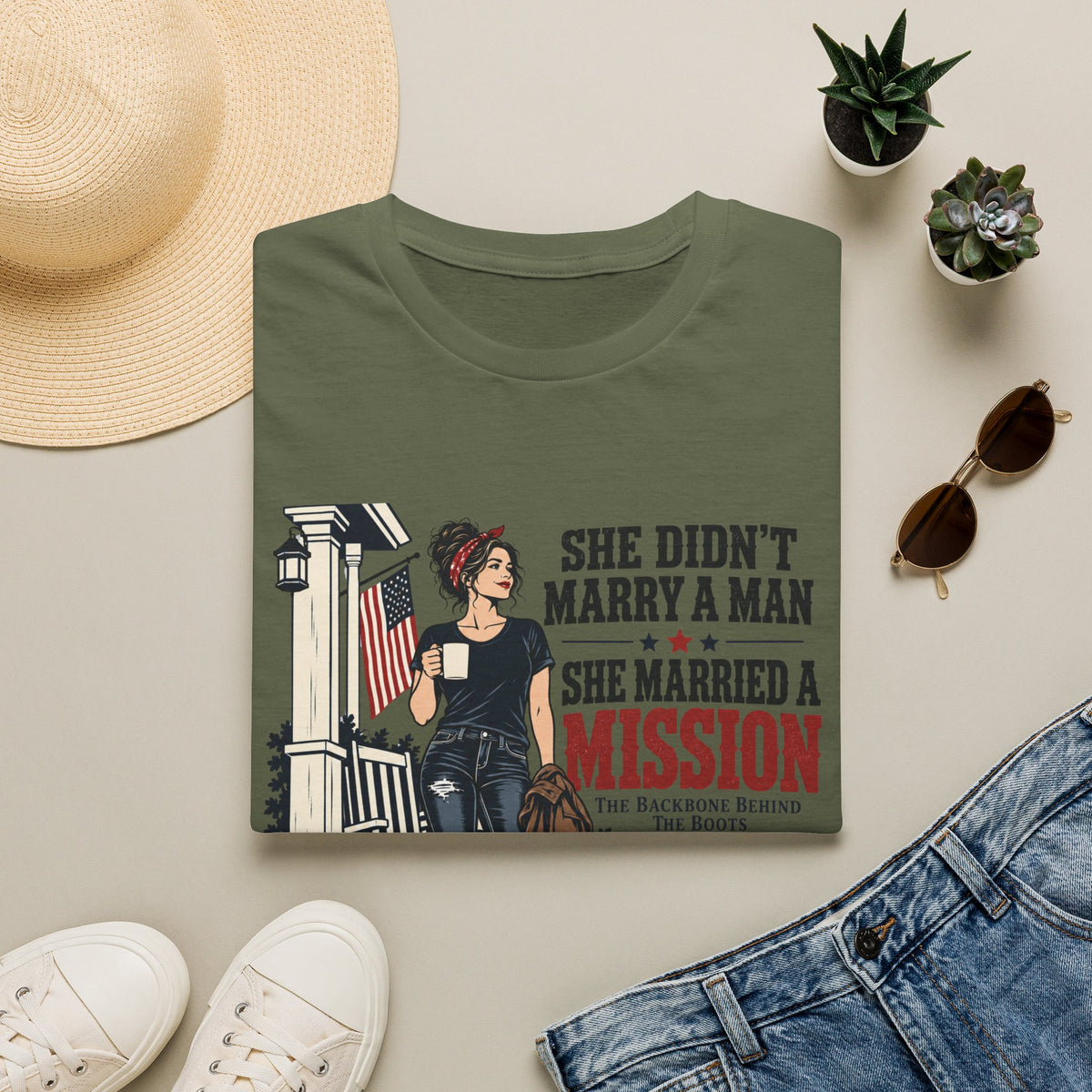 She Didn't Marry a Man She Married a Mission T-Shirt