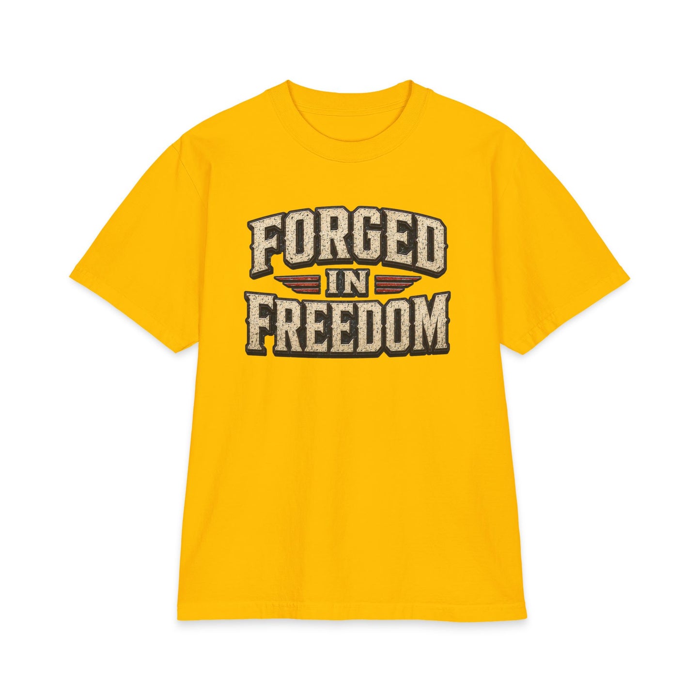 Forged in Freedom T‑Shirt — Patriotic American Vintage Anvil Graphic