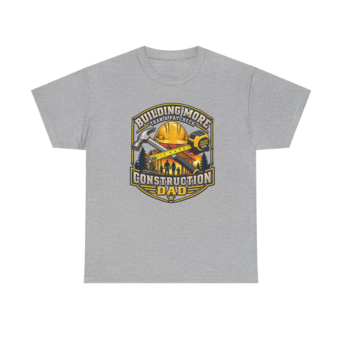 Construction Dad T-Shirt – "Building More, Harder, Faster" Graphic Tee for Father’s Day