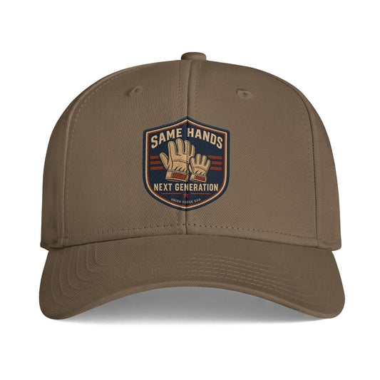 Same Hands Vintage Patch Cap — Retro Baseball Hat with 'Same Hands Next Generation' Emblem
