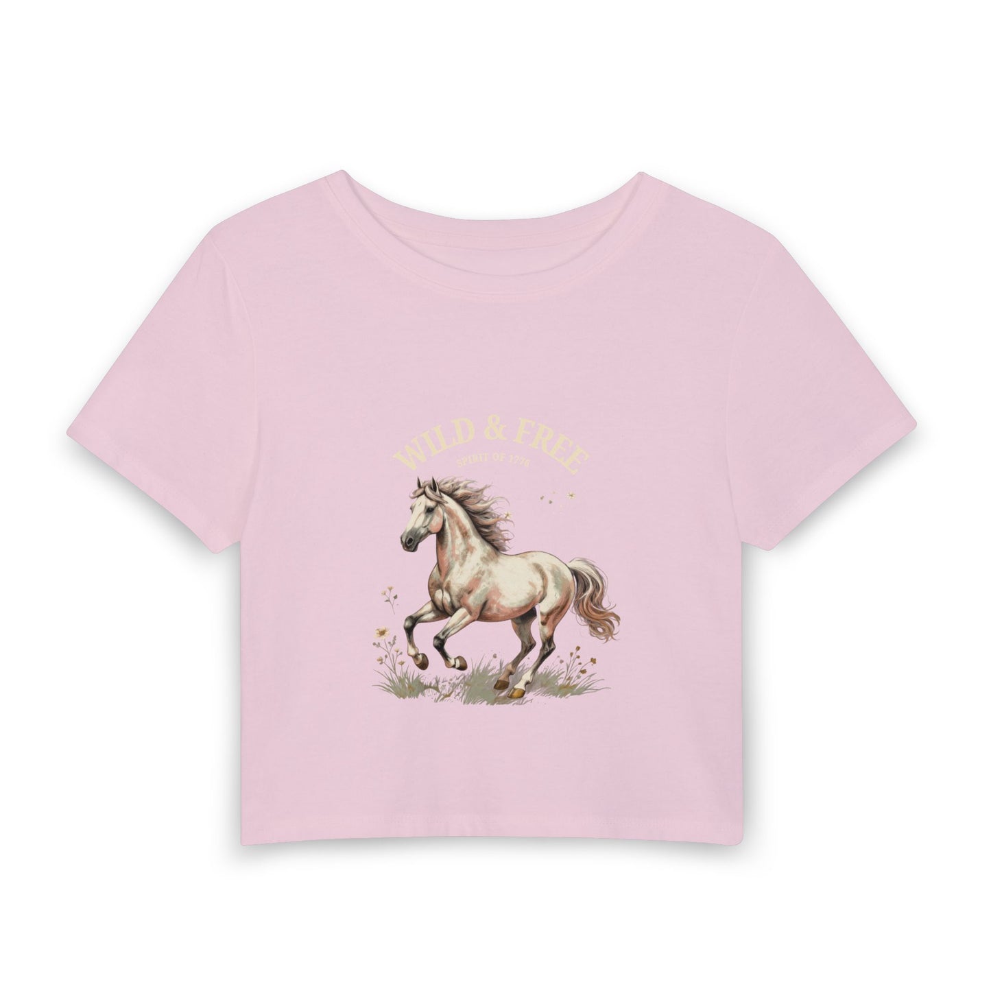 Wild & Free Horse Baby Tee — Women's Cropped Graphic Tee