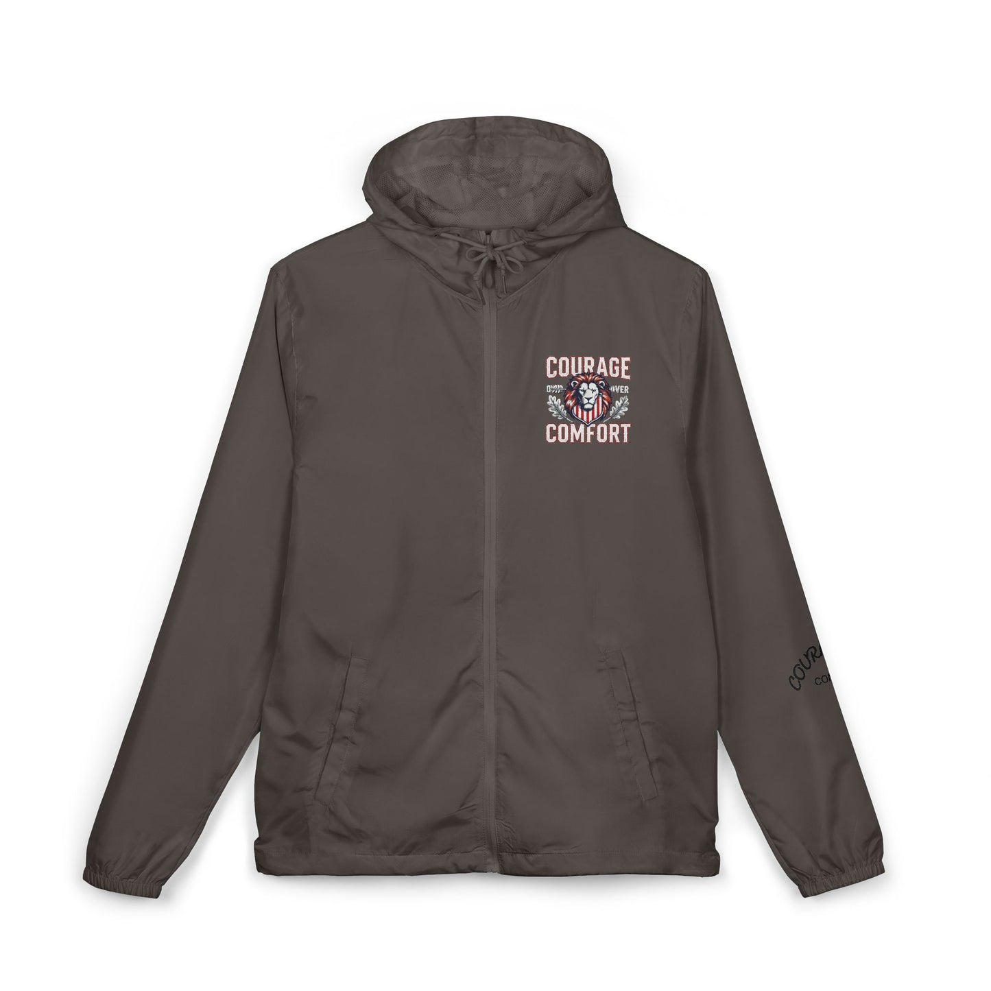 Windbreaker — Courage Over Comfort Lion Graphic Jacket