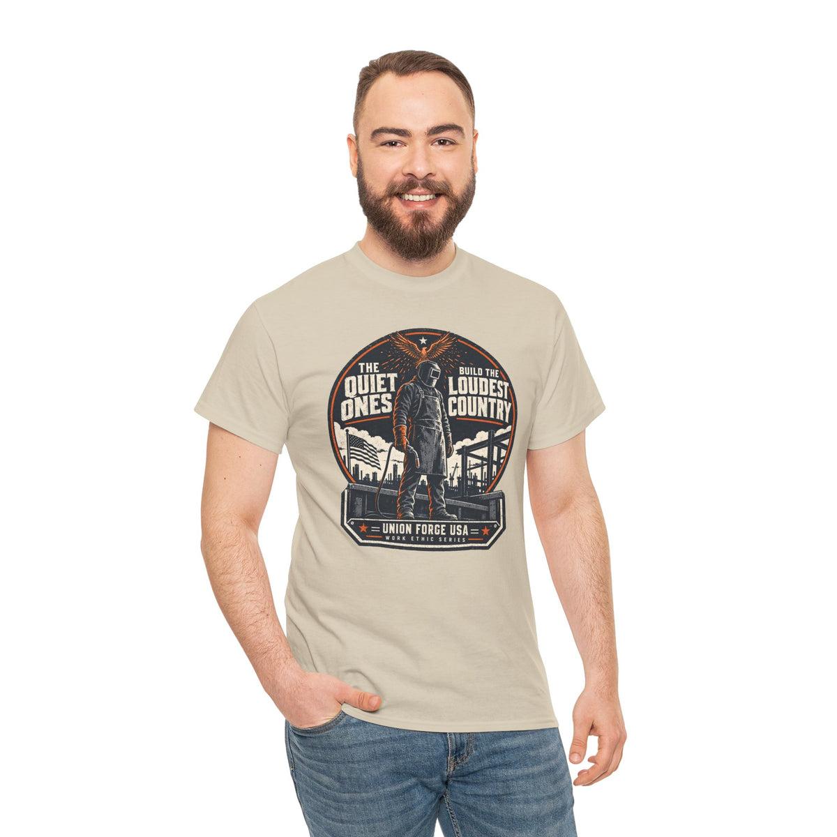 Welders Pride Tee — "The Quiet Ones Make the Loudest Country" Craftsmanship Tribute