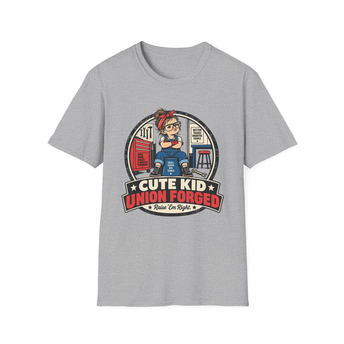 T-Shirt — Cute Kid Union Forger Vintage Worker Graphic