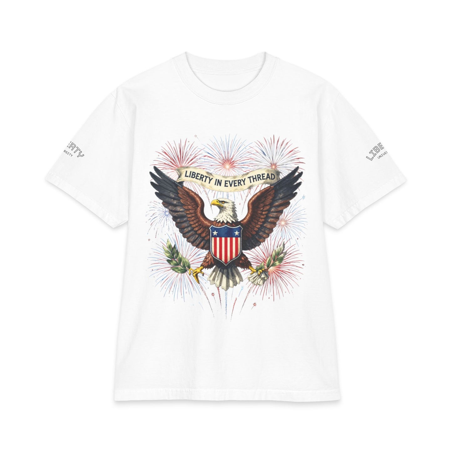 Liberty Eagle T-Shirt — “Liberty in Every Thread” Patriotic Short Sleeve