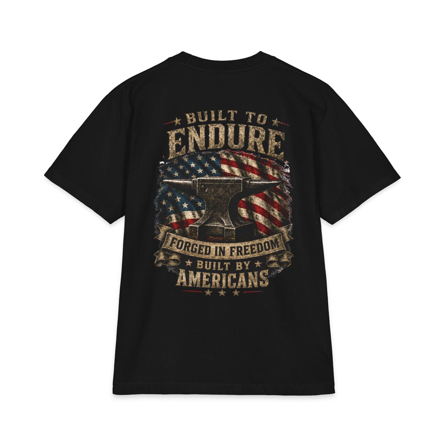 Forged in Freedom T‑Shirt — Patriotic American Vintage Anvil Graphic