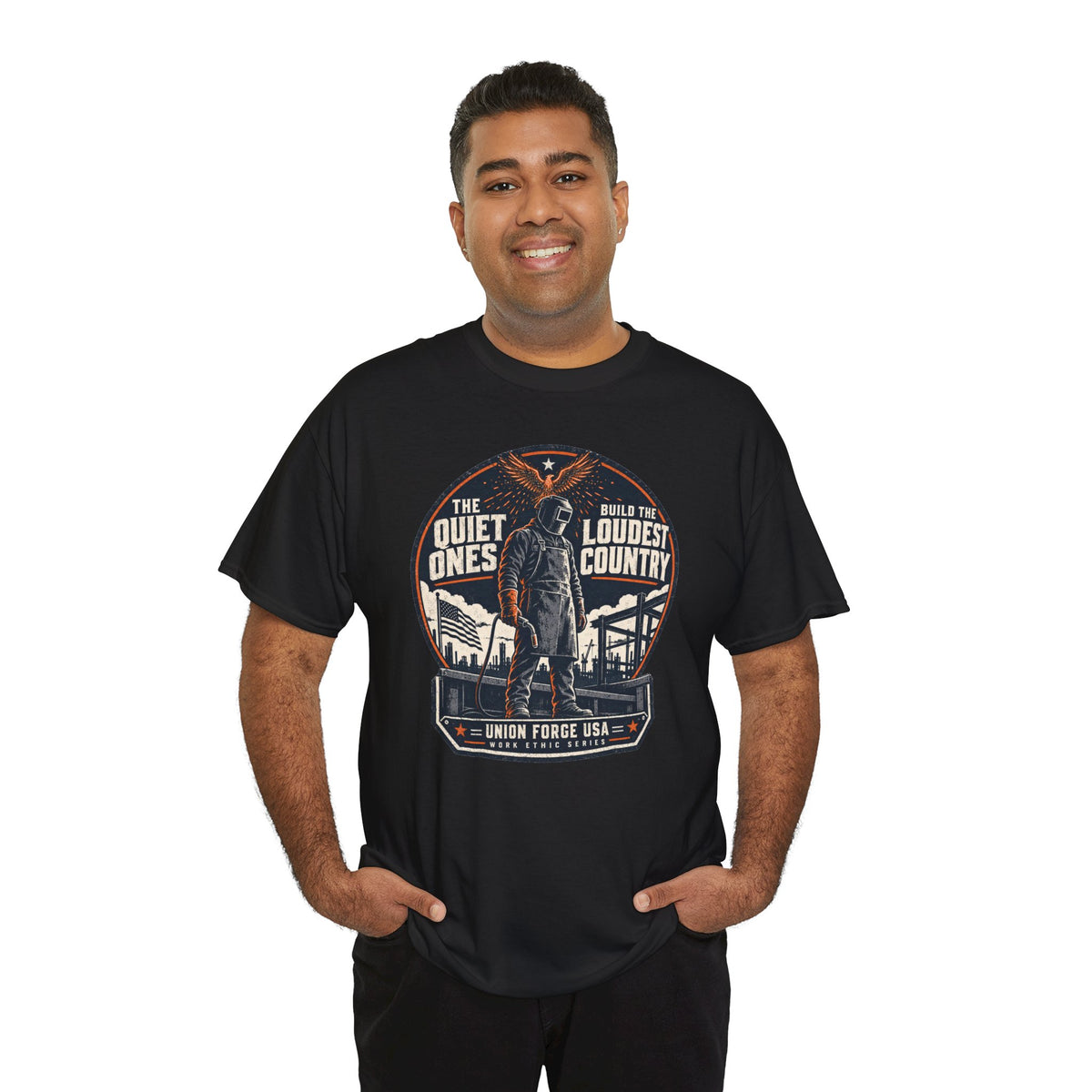 Welders Pride Tee — "The Quiet Ones Make the Loudest Country" Craftsmanship Tribute
