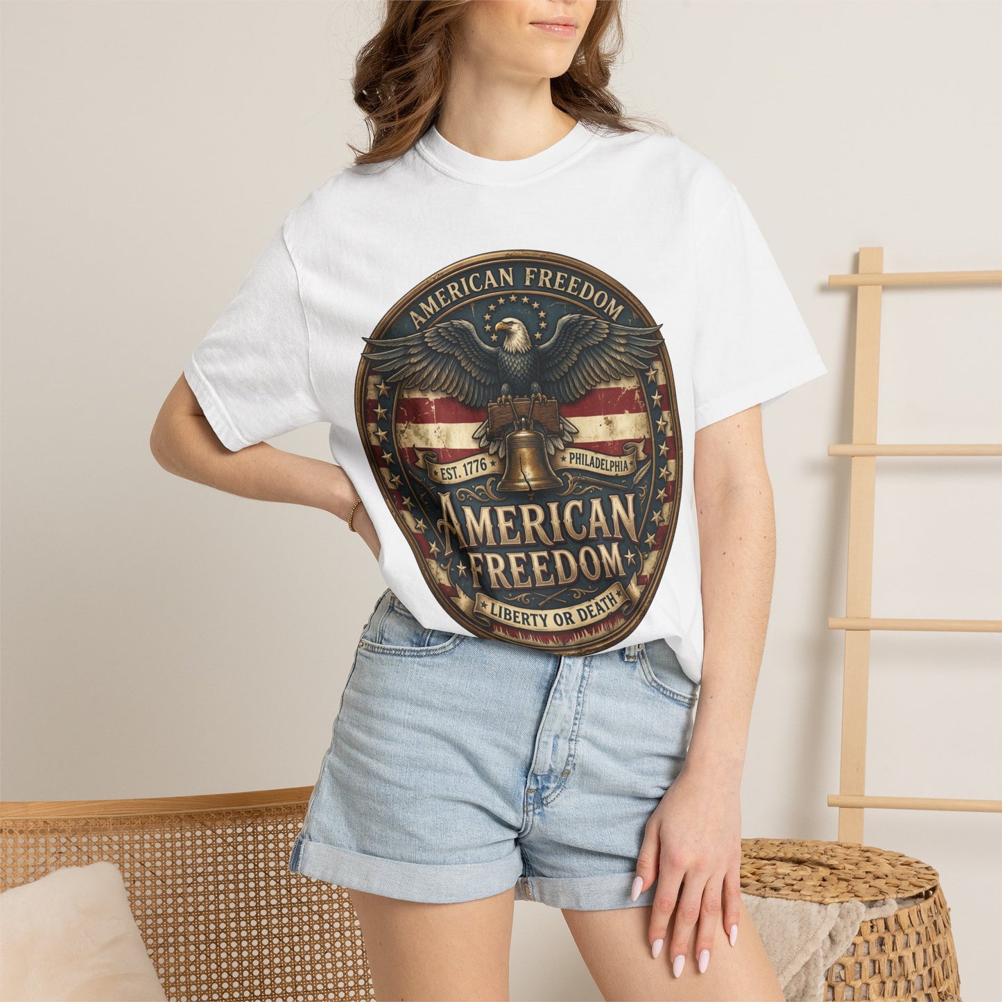 American Freedom T-Shirt — Patriotic Eagle 'Liberty or Death' Graphic