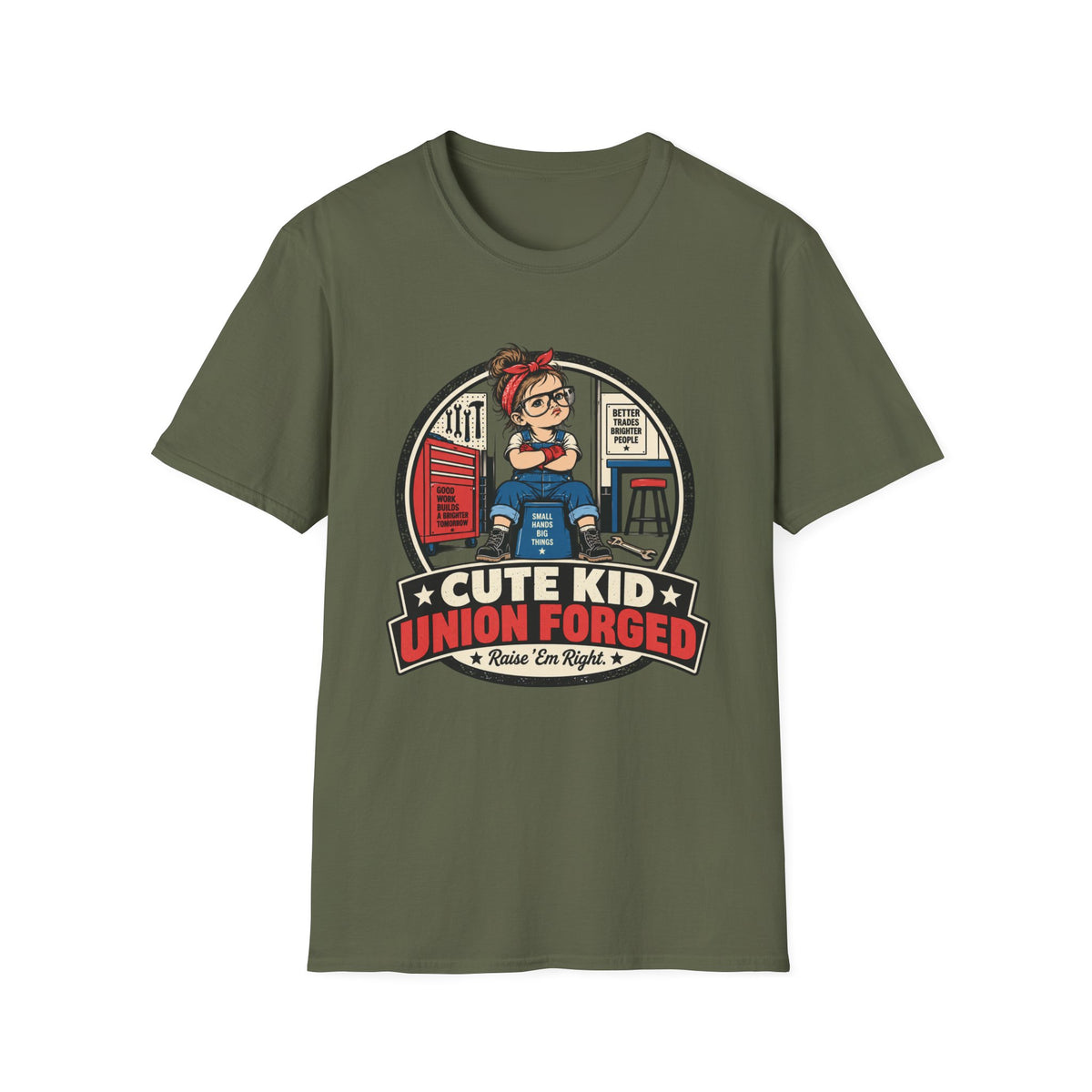 T-Shirt — Cute Kid Union Forger Vintage Worker Graphic