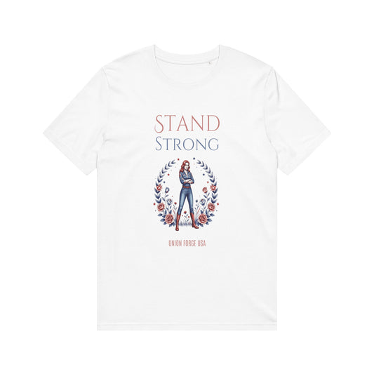 Stand Strong Women's Graphic T-Shirt — Empowerment Floral Design