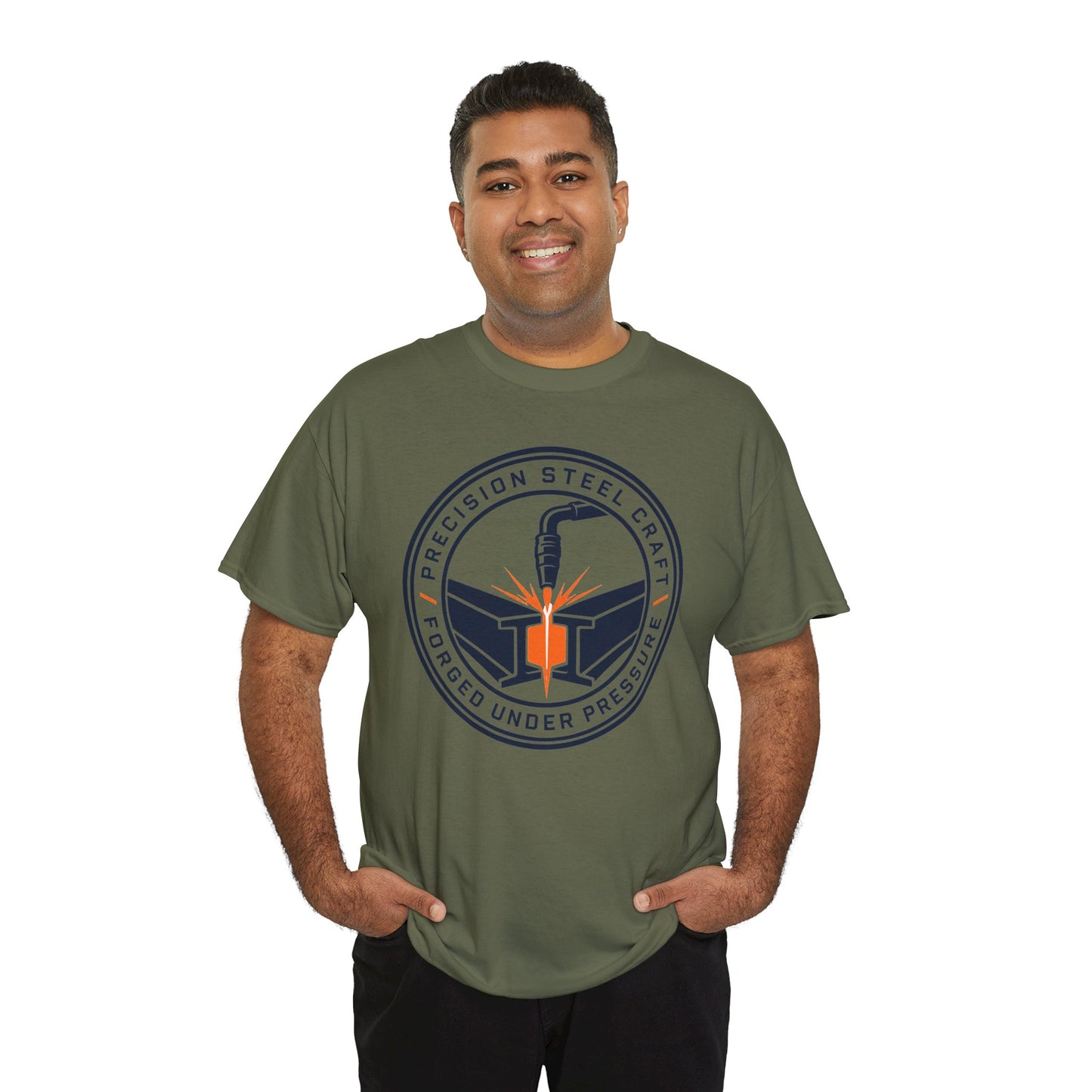 Steel Craft Logo T-Shirt — "Precision Steel Craft: Forged Under Pressure" Graphic Tee