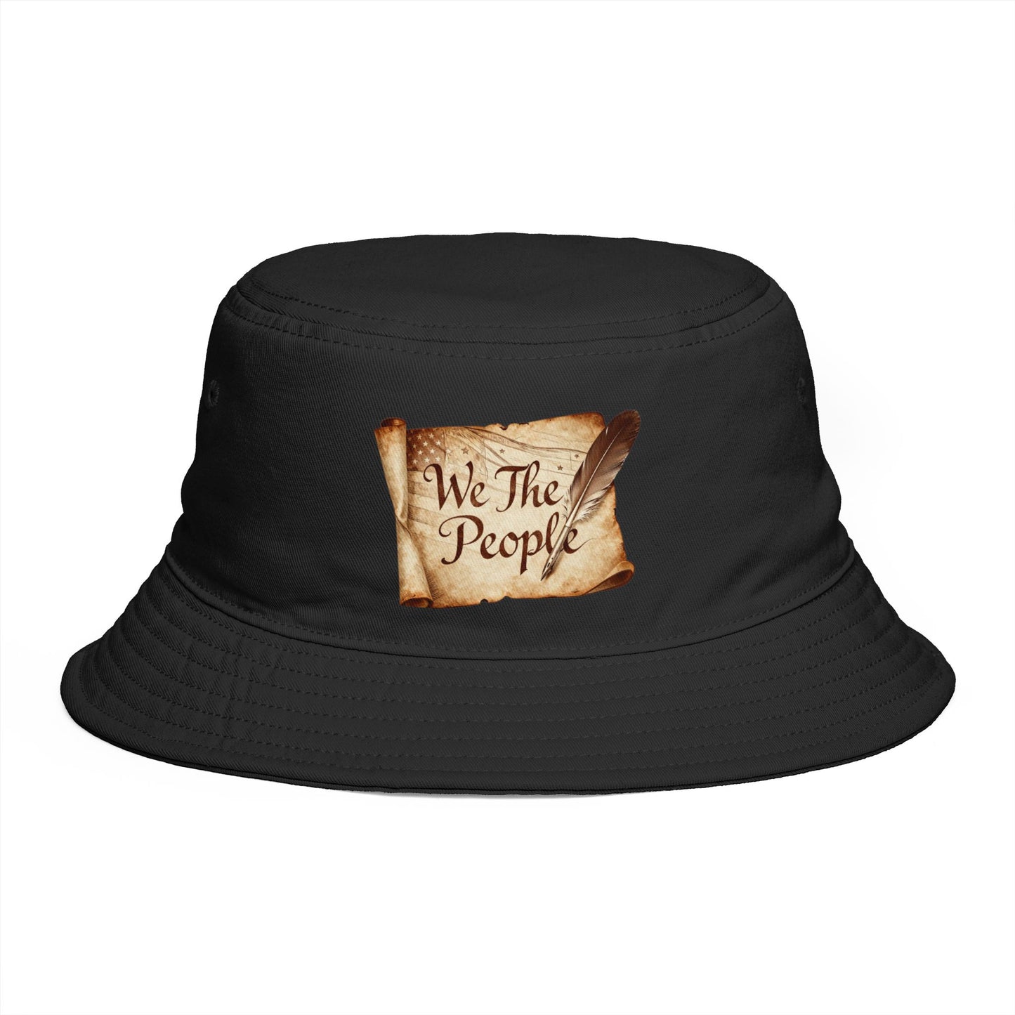 We The People Bucket Hat — Patriotic Vintage Parchment Design