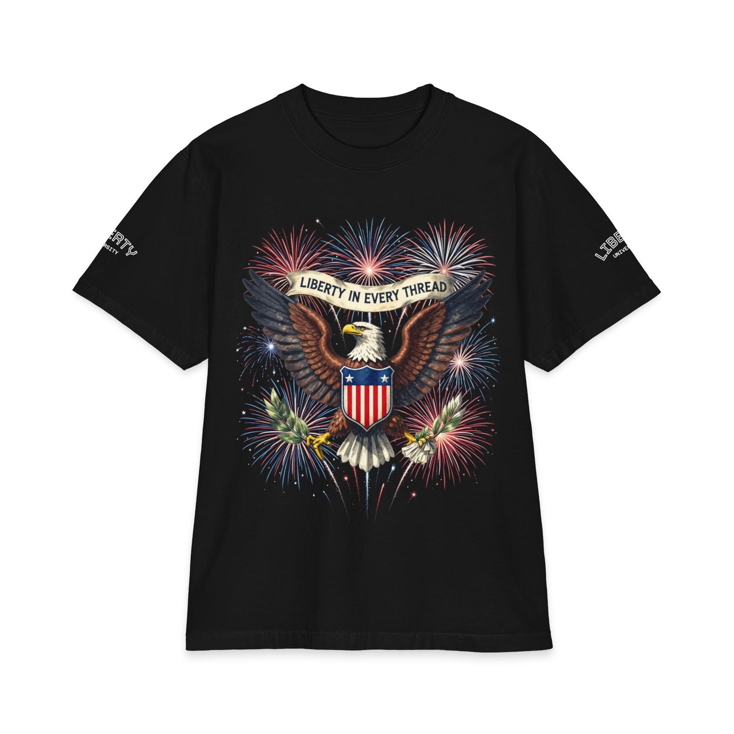 Liberty Eagle T-Shirt — “Liberty in Every Thread” Patriotic Short Sleeve