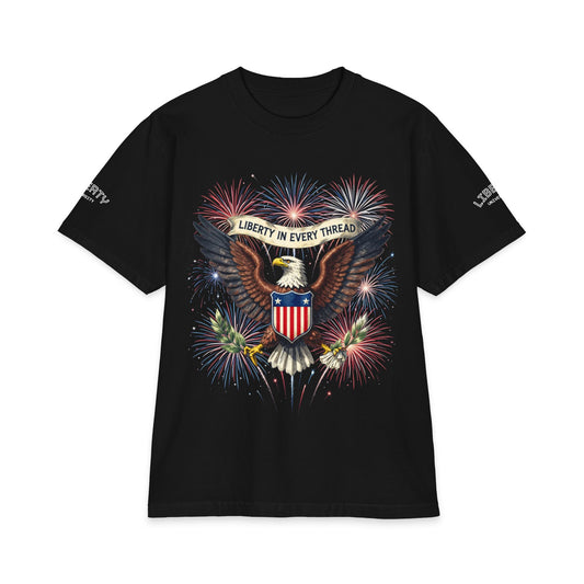 Liberty Eagle T-Shirt — “Liberty in Every Thread” Patriotic Short Sleeve