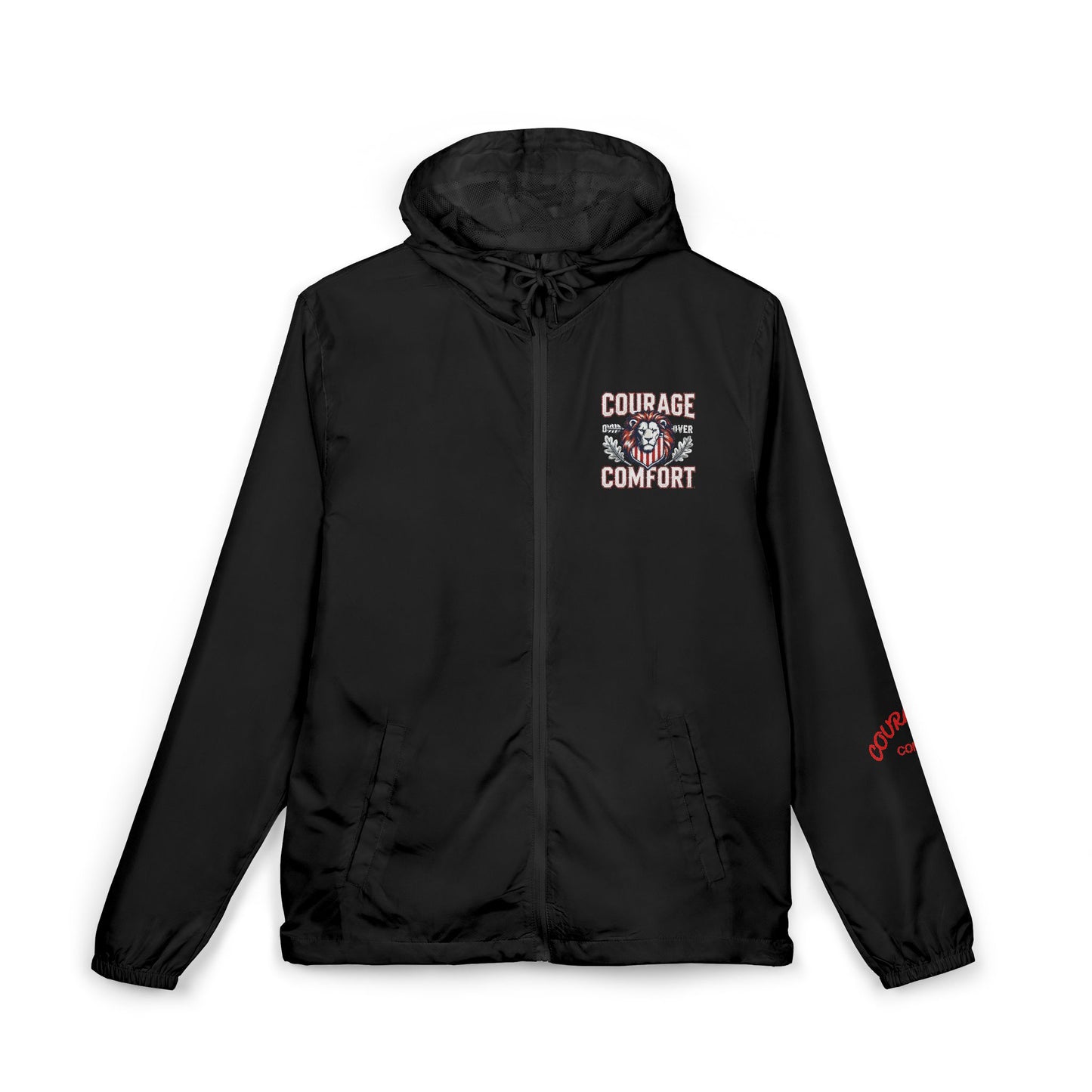 Windbreaker — Courage Over Comfort Lion Graphic Jacket
