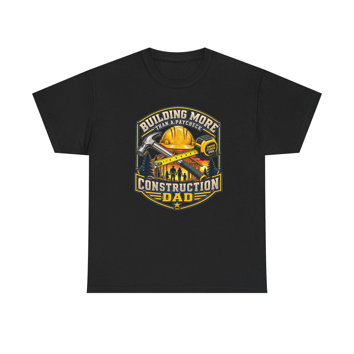 Construction Dad T-Shirt – "Building More, Harder, Faster" Graphic Tee for Father’s Day