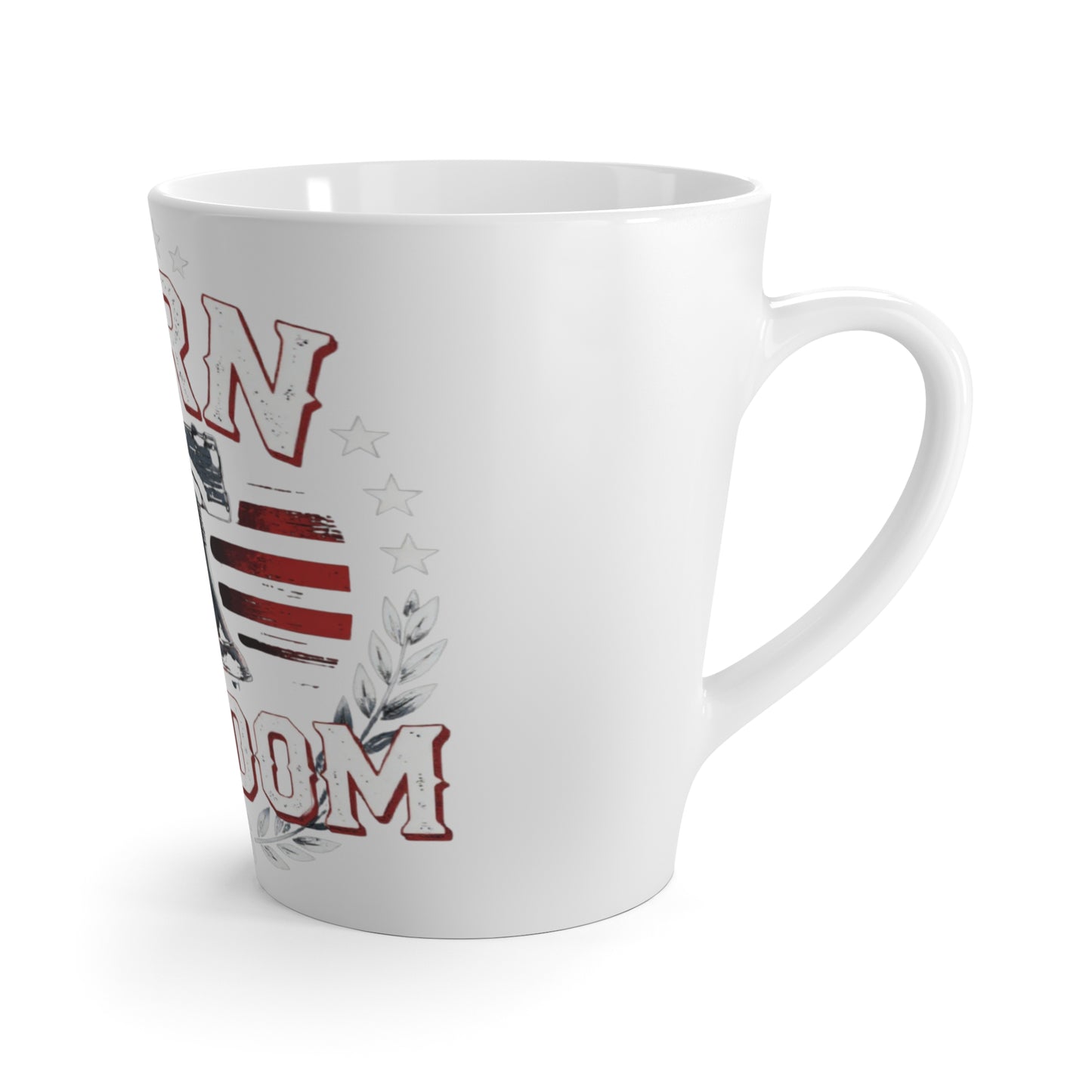 Latte Mug — "Born of Freedom" Liberty Bell Patriotic Coffee Cup