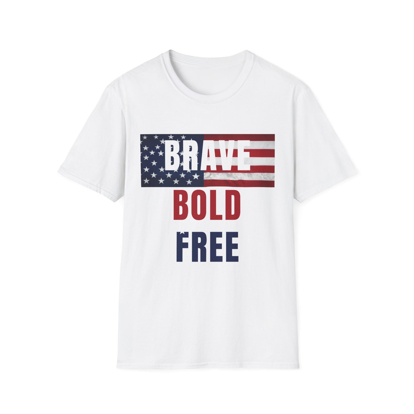 Brave Bold Free American Flag T-Shirt