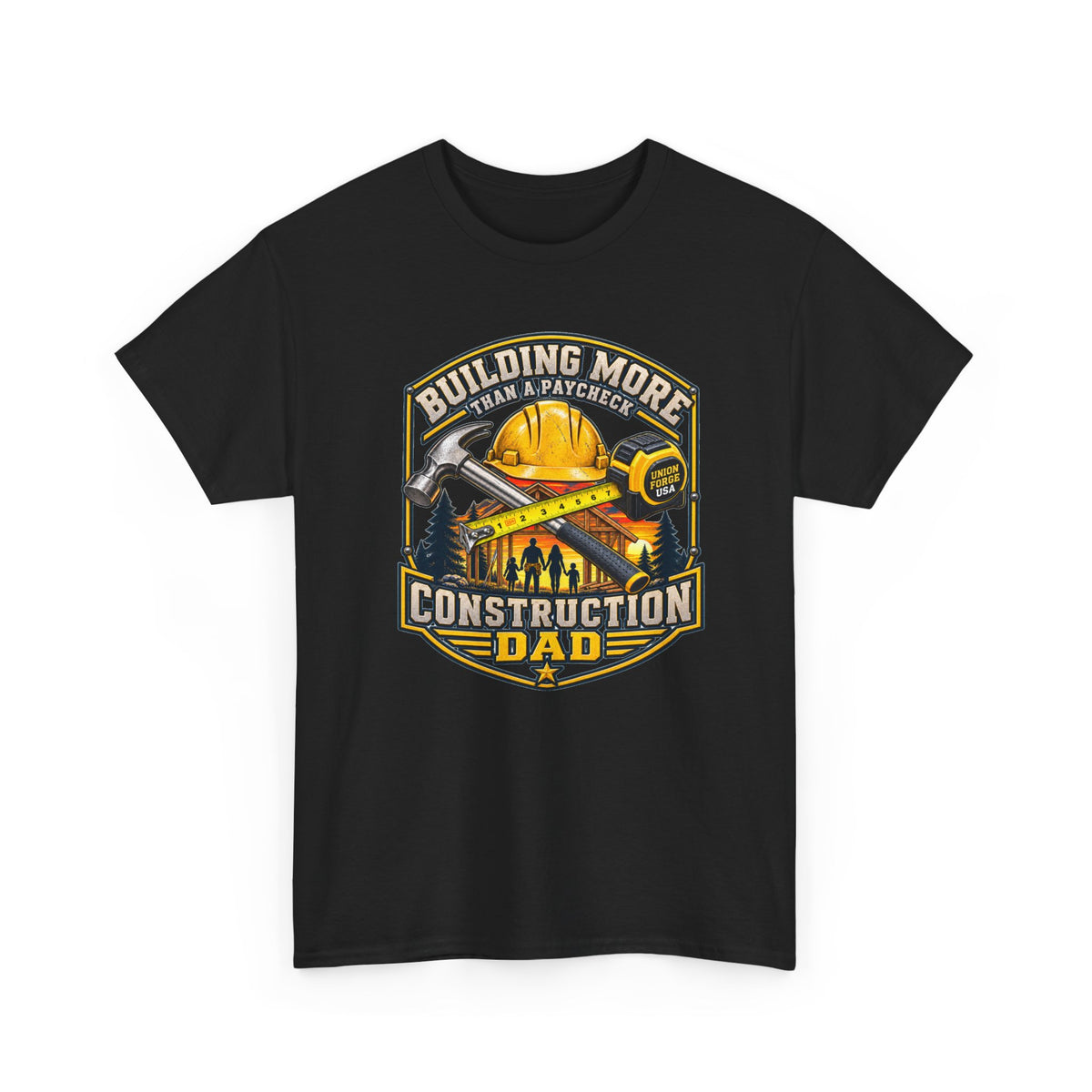 Construction Dad T-Shirt – "Building More, Harder, Faster" Graphic Tee for Father’s Day